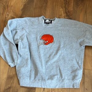 Gray Football Crewneck Sweatshirt with Orange Helmet, size XL